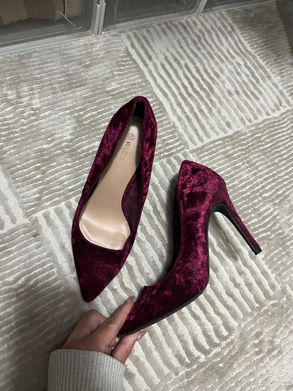 Maroon Velvet Pumps